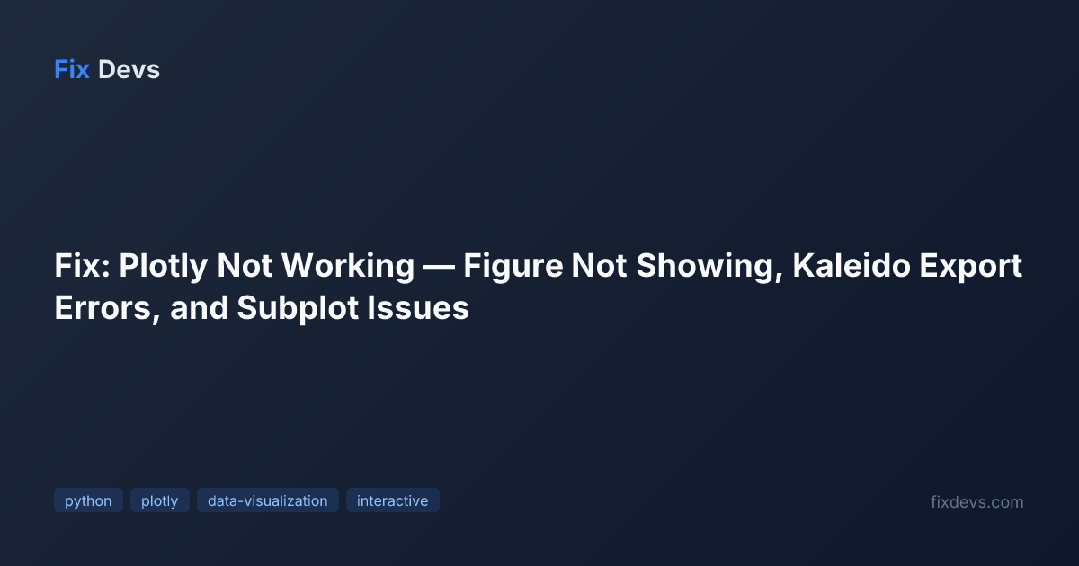 Fix: Plotly Not Working — Figure Not Showing, Kaleido Export Errors ...